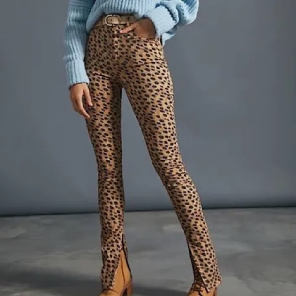 WeWoreWhat Leopard Split Hem Pants